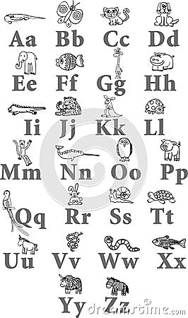 Animal alphabet Stock Photo