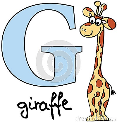 Animal alphabet G (giraffe) Stock Photo