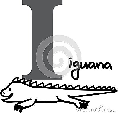 Animal alphabet I (iguana) Stock Photo