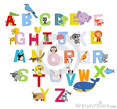 Animal alphabet Vector Illustration