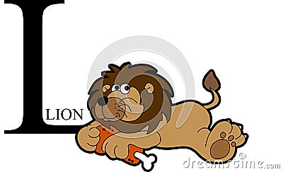 Animal Alphabet Lion Vector Illustration