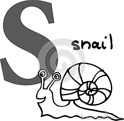 Animal alphabet S (snail) Stock Photo