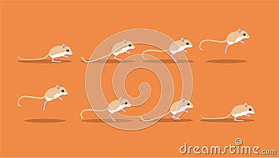 Desert Kangaroo Rat Jumping Animation Sequence Cartoon Vector Illustration Vector Illustration