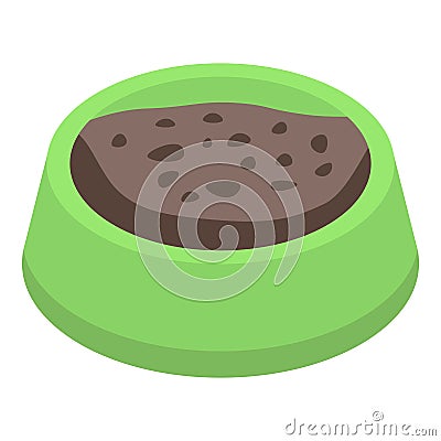 Animal bowl food icon, isometric style Vector Illustration