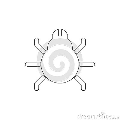 Animal bug code debug insect outline icon. Signs and symbols can be used for web, logo, mobile app, UI, UX Vector Illustration