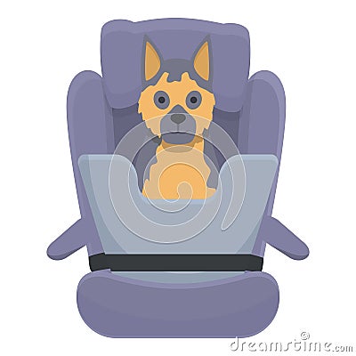 Animal car seat icon cartoon vector. Dog travel Vector Illustration