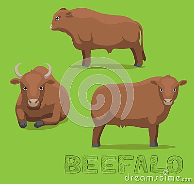 Cow Beefalo Cartoon Vector Illustration Vector Illustration