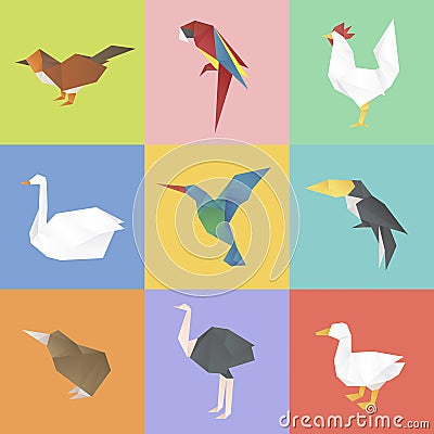 Animal cartoon origami icon vector Vector Illustration