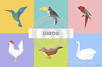 Animal cartoon origami icon vector Vector Illustration