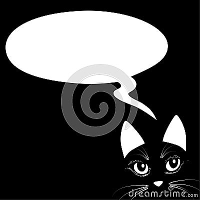 Animal cat head think bubble Icon vector illustration Vector Illustration