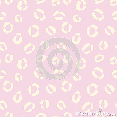 Pink and yellow cheetah print repeat pattern. Girly animal print pattern. Vector Illustration
