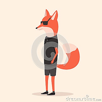 Animal in clothing. Casual style. Cartoon vector illustration Vector Illustration