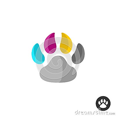 Animal cmyk paw Vector Illustration