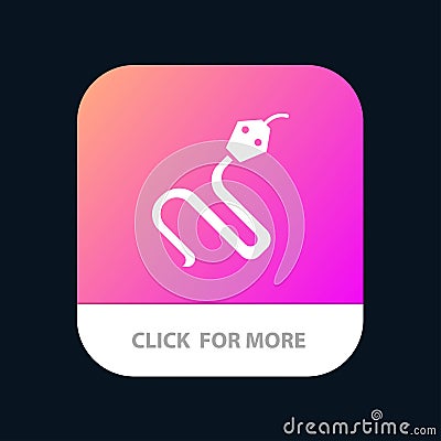 Animal, Cobra, India, King Mobile App Button. Android and IOS Glyph Version Vector Illustration