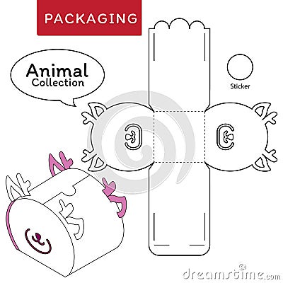 Animal collection vector Illustration of Box. Vector Illustration