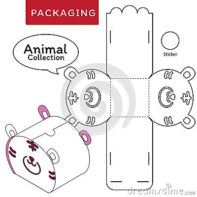 Animal collection vector Illustration of Box. Vector Illustration