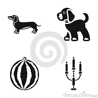 Animal, Cooking and or web icon in black style.furniture, veterinary medicine icons in set collection. Vector Illustration