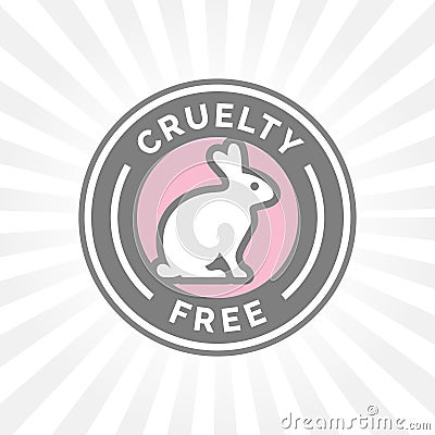 Animal cruelty free icon design with rabbit vector badge symbol Vector Illustration