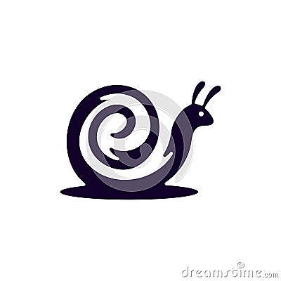 Animal cute snail spiral modern creative logo Vector Illustration