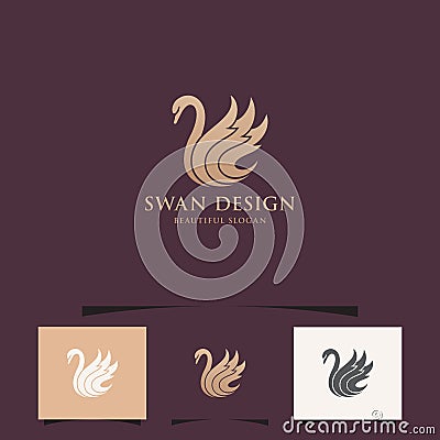Animal Design of Amazing Illustration Vector Swan Logo Design Concept Inspiration Vector Illustration