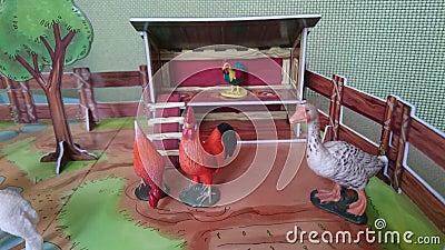 Animal farm diorama display Stock Photo