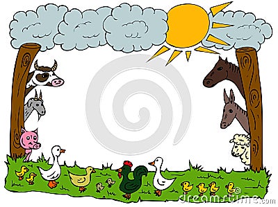 Animal farm frame Stock Photo