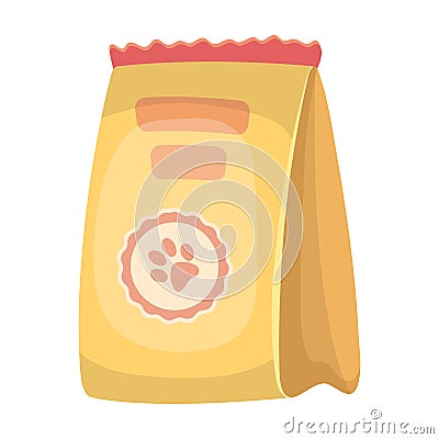 Animal feed package.Pet shop single icon in cartoon style vector symbol stock illustration web. Vector Illustration