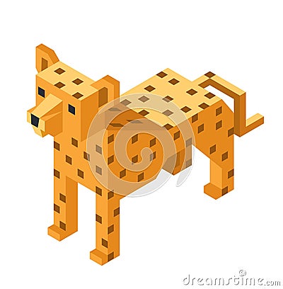 Animal figure, toy for children, cheetah character Vector Illustration