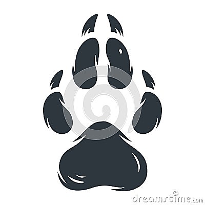 Animal footprint pet dog or wolf paw Vector Illustration