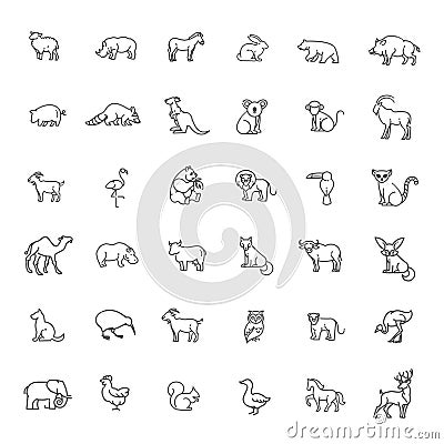 Animal icons. Zoo icons. Animals Vector Illustration