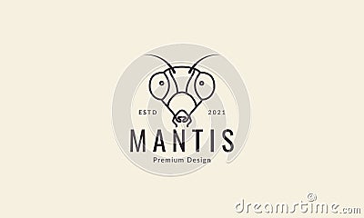 Animal insect mantis head lines logo design vector icon symbol illustration Vector Illustration