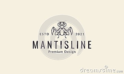 Animal insect mantis lines logo design vector icon symbol illustration Vector Illustration