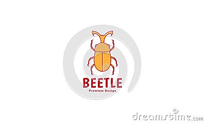 Animal insect orange beetle logo design vector icon symbol illustration Vector Illustration