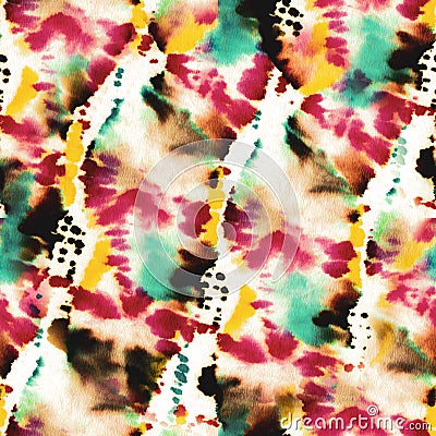 Animal Leather Paint. Brown Tie Dye Repeat. Jungle Cheetah Design. Multicolor Modern Spots. Animal Fur Seamless Textile. African Stock Photo