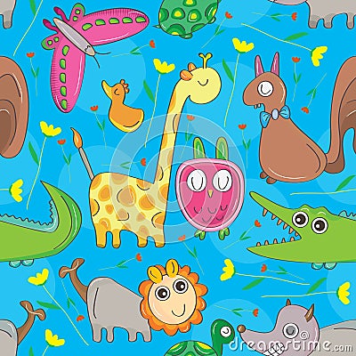 Animal Look Seamless Pattern Vector Illustration