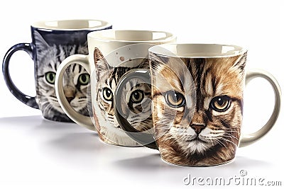 Animal Mugs Mugs with animal design Stock Photo