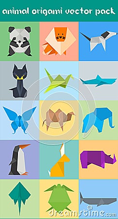 Animal Origami Vector Pack Stock Photo