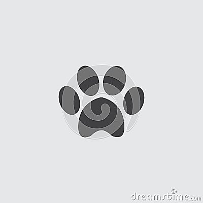 Animal paw icon in a flat design in black color. Vector illustration eps10 Cartoon Illustration