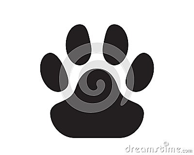 Animal paw print. Cat, dog or wild animals, graphic symbol. Vector icon Vector Illustration