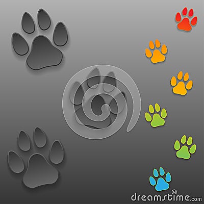 Animal Paw Print Vector Illustration