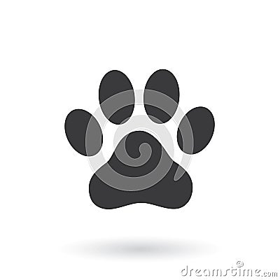Animal paw prints icon. Flat style - stock vector Stock Photo