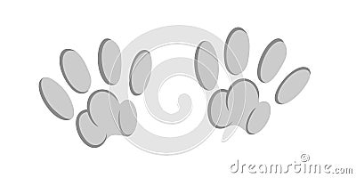 Animal pawprints. Sketch footprints of a rabbit, bunny, cat or dog. Vector illustration Vector Illustration