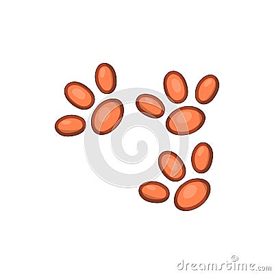 Animal paws icon, cartoon style Vector Illustration