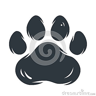 Animal pet cat or tiger paw footprint Vector Illustration