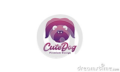 Animal pets dog cartoon cute Labrador Retriever head abstract logo design vector icon symbol graphic illustration Vector Illustration