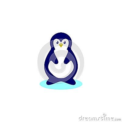 Pinguin cute logo, pinguin character icon Stock Photo