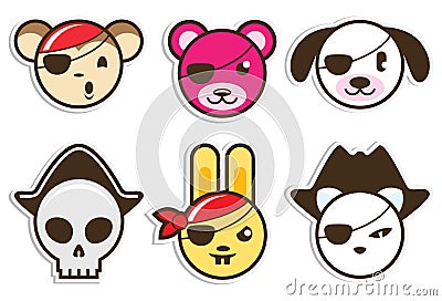 Animal Pirates Cartoon Illustration