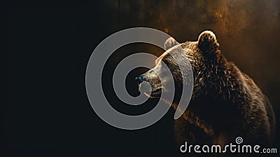 Animal Power - wonderful colored portrait of a bear copy space left Stock Photo