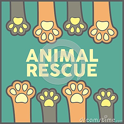 Animal Rescue Illustration Vector Art Logo Stock Photo