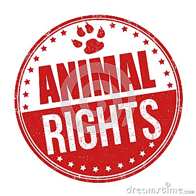 Animal rights grunge rubber stamp Vector Illustration